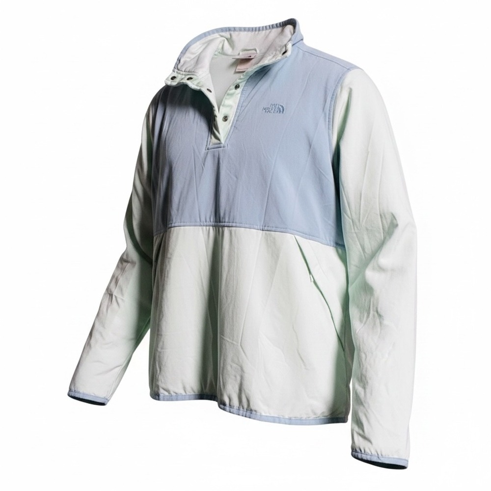 The North Face Pullover Women XL Blue Lime Colorblock Gorpcore Athleisure Hiking